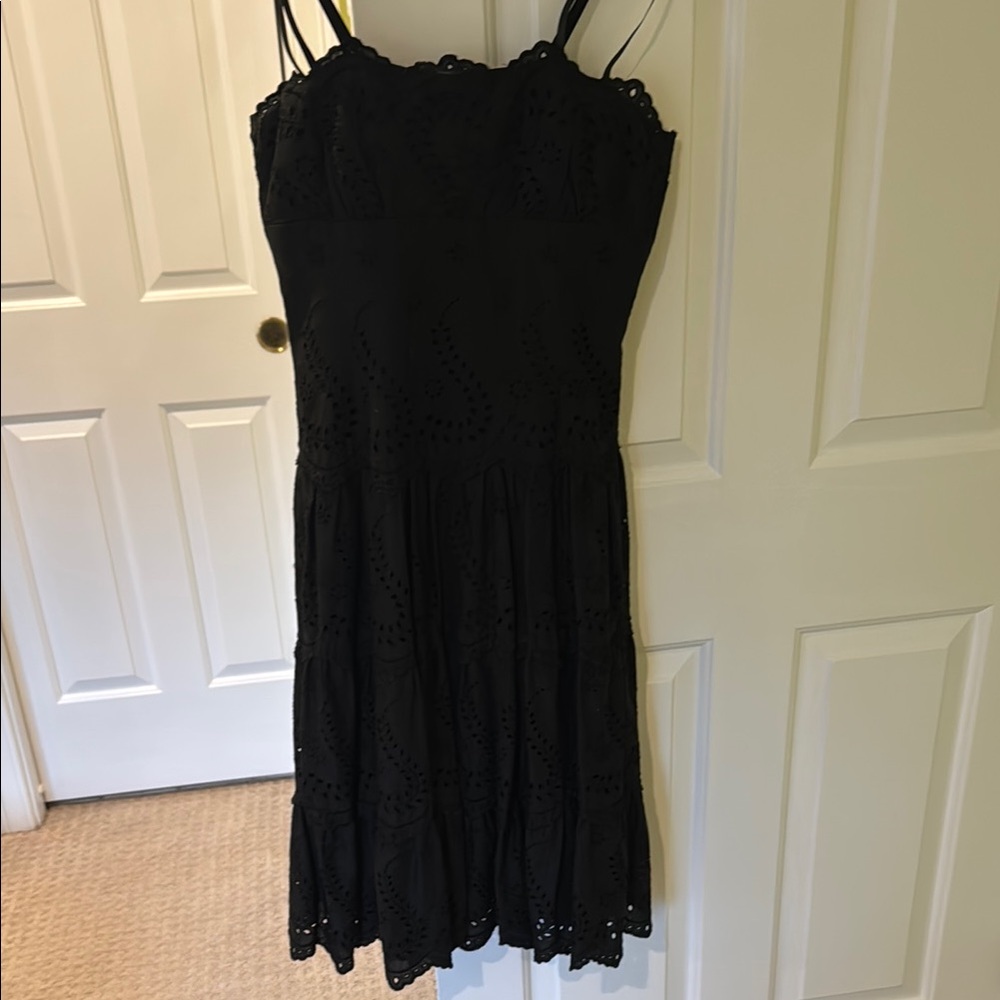 Black Eyelet Spaghetti-Strap Sundress